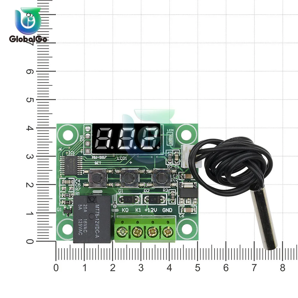 W1209 светодиодный цифровой термостат, регулятор температуры, регулятор температуры, охладитель, датчик температуры, регулятор термостата