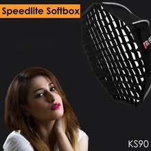 Triopo 90cm Speedlite Softbox Portable w/ Honeycomb Grid Outdoor Octagon Umbrella Flash Soft Box for Canon Nikon Sony Godox