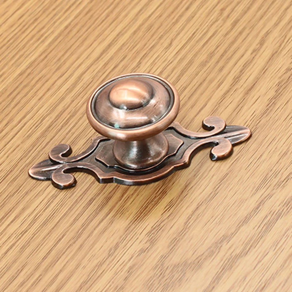 10pcs Red Bronze Drawer Pulls Zinc Alloy Copper Plating Kitchen Knobs