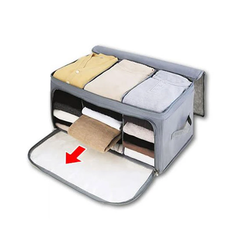 Складной ящик для хранения одежды органайзер отделочный контейнер прозрачное окно дома пылезащитный чехол пальто одеяло мешок на молнии сумка