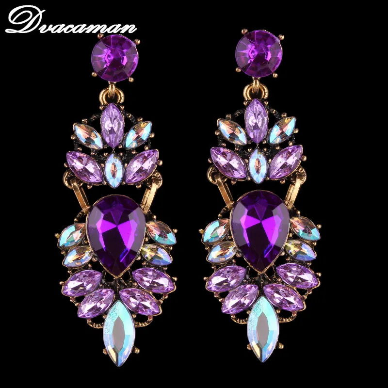 Dvacaman, модные геометрические серьги-гвоздики с кристаллами для женщин, ручная работа, винтажные металлические серьги с подвеской, свадебные подарки, ювелирные изделия