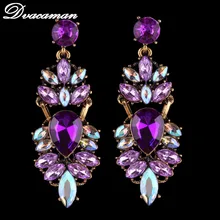 Dvacaman, модные геометрические серьги-гвоздики с кристаллами для женщин, ручная работа, винтажные металлические серьги с подвеской, свадебные подарки, ювелирные изделия