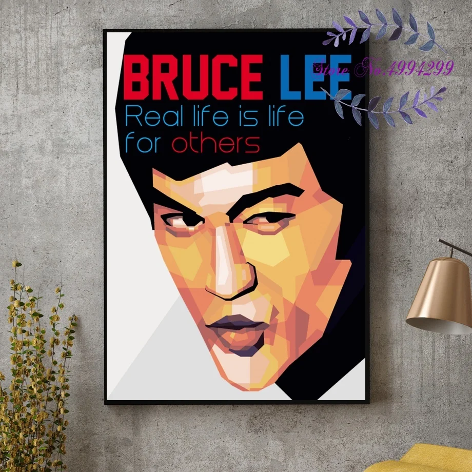 

Kung Fu Superstar Bruce Lee Inspirational Poster Canvas Art Print Home Decor