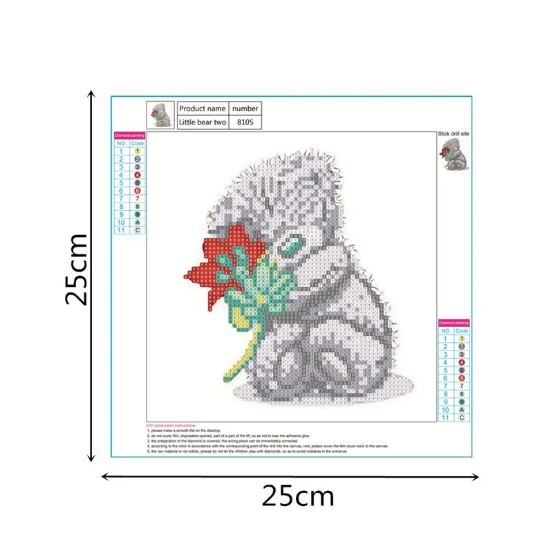 5d алмазная живопись новые поступления Вышивка крестом Медведь набор смолы Алмазная Вышивка Мультфильм Круглый Алмаз Любовь Сердце