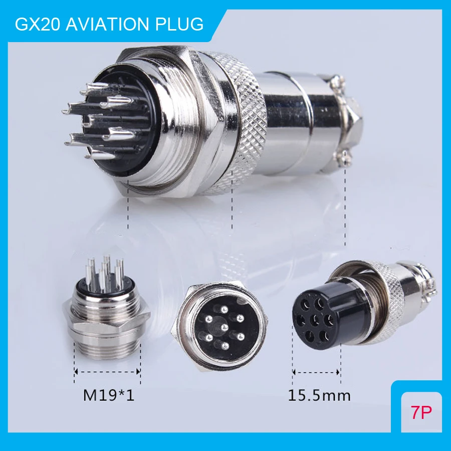 1pair 7 Pin Male & Female Aviation Plug Socket M19 Wire Panel Connector