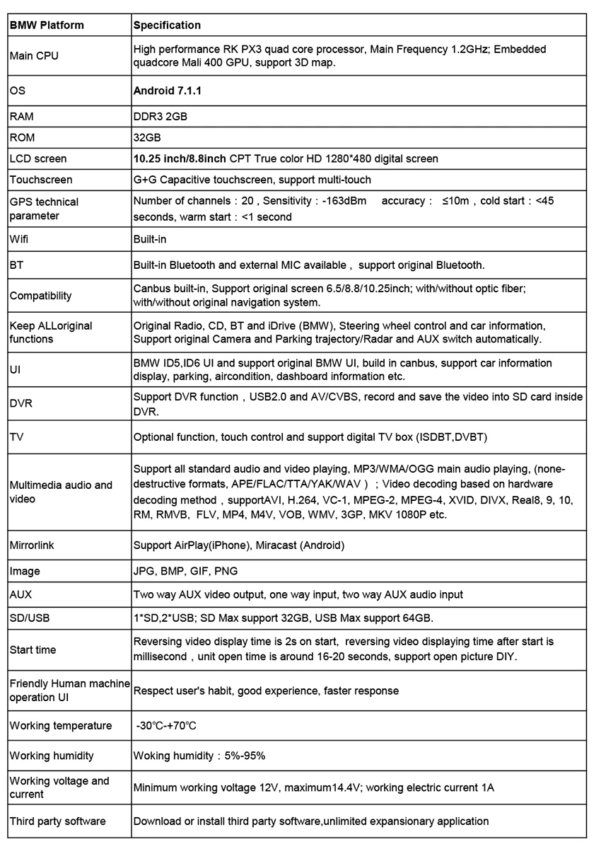 Top Spain Stock Android 7.1 system 8.8" IPS Screen GPS Navigation for BMW X3 F25 X4 F26 2013-17 Car Radio Audio Multimedia player 0