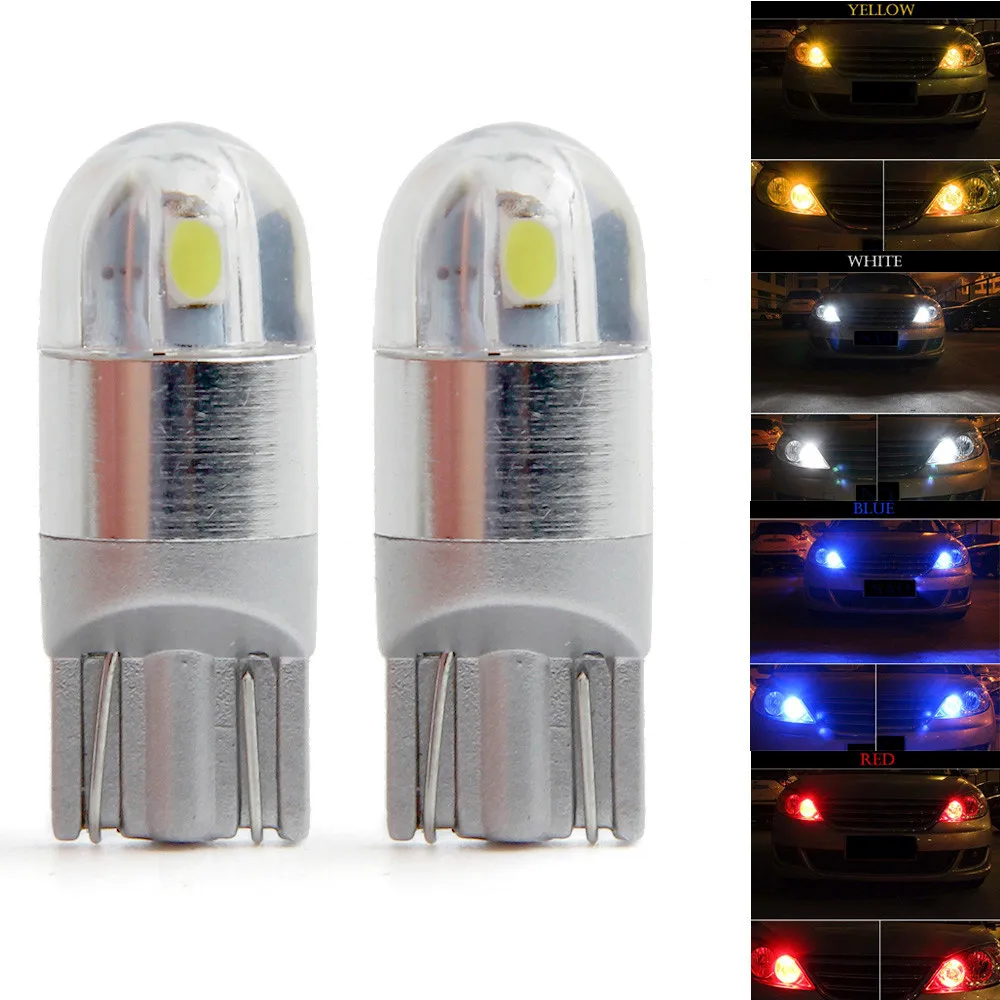 

2X T10 W5W 168 2 LED 6500K Car interior Reading Light 12V DC White Lamp Oct17 Drop Ship