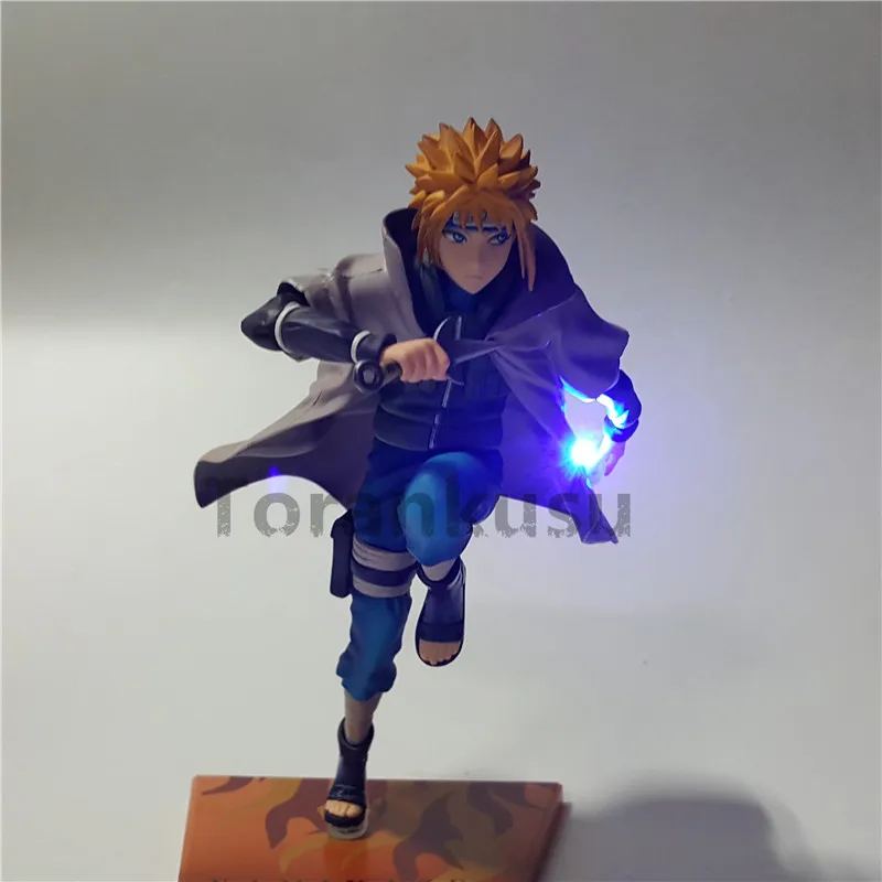 Наруто фигурка Namikaze Minato светодиодный светильник Rasengan модель игрушки Аниме Наруто Shippuden фигурка сасуке Узумаки Наруто 200 мм