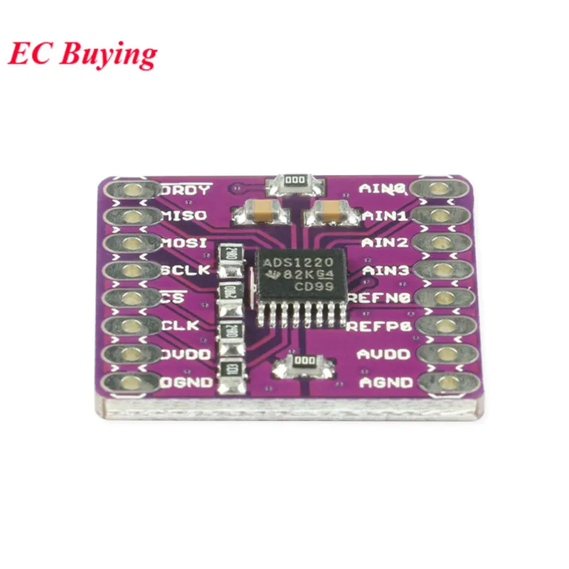 ADS1220 ADC 24 битный модуль преобразователя I2C с низким энергопотреблением аналогово