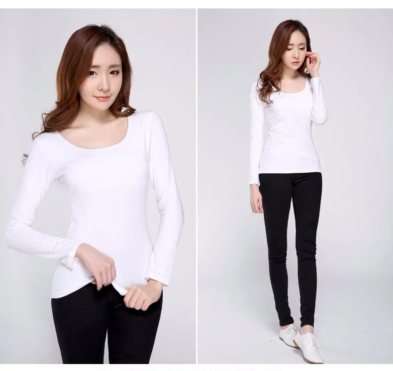 5 Colors Korean Sexy Tops Women 2016 New Spring Autumn Fashion Slim Tshirt Casual Long Sleeve T-Shirt Women Solid T Shirt A565 d