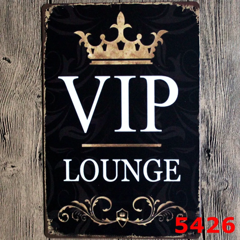 

VIP LOUNGE Metal Signs Wall Poster Plaque Motor Mural Painting Antique Vintage bar Pub Decor