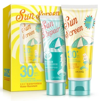 

Base Makeup Hyaluronic Acid Aloe Vera Isolation Whitening Sunscreen Moisturizing Repair Nourishing Waterproof Cream Set Primer.