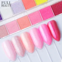 Полная красота пастельный сахар Смешанный красочный блеск для ногтей порошок Sandy Holo DIY Пыль для дизайна ногтей Русалка пигмент наборы Декор инструмент CHTY-1