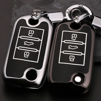 

Car Styling Luminous button For ROEWE RX5 2016 2017 2018 2019 For MG ZS Alloy Leather Car Key Cover Case 3 Button Key Case Cover