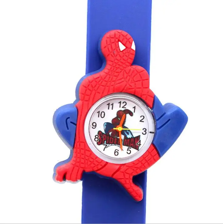 Детские Силиконовые часы с 3d-изображением Человека-паука для мальчиков и девочек, популярные часы для студентов, подарок на день рождения