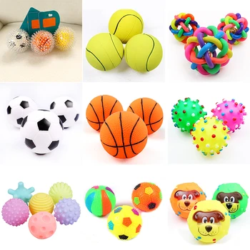 1pcs Diameter 6cm Squeaky Pet Dog Ball Toys, Rubber Chew Puppy Toy Dog  1