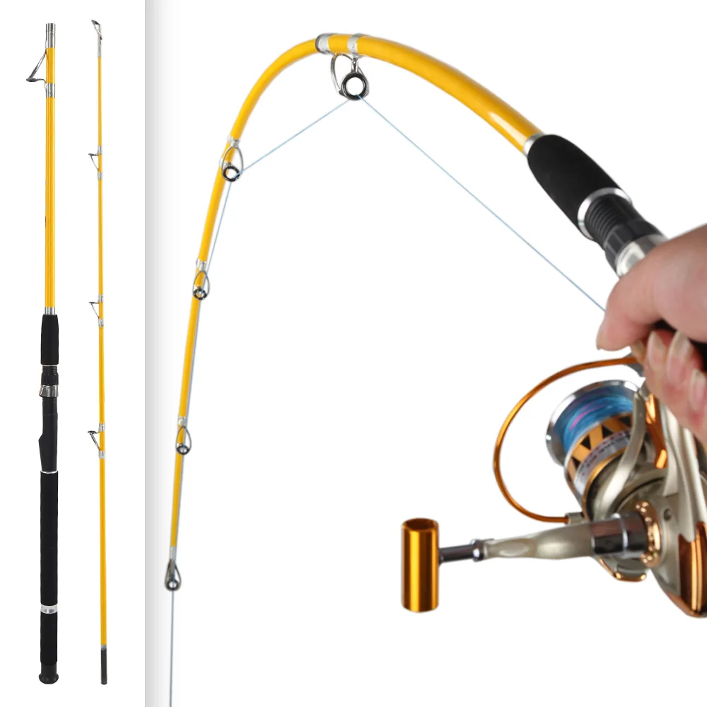 

tiro try 1.8m 2.1m boat fishing rod 2 sections seafishing pole super strong glass fiber jig spinning fishing rods