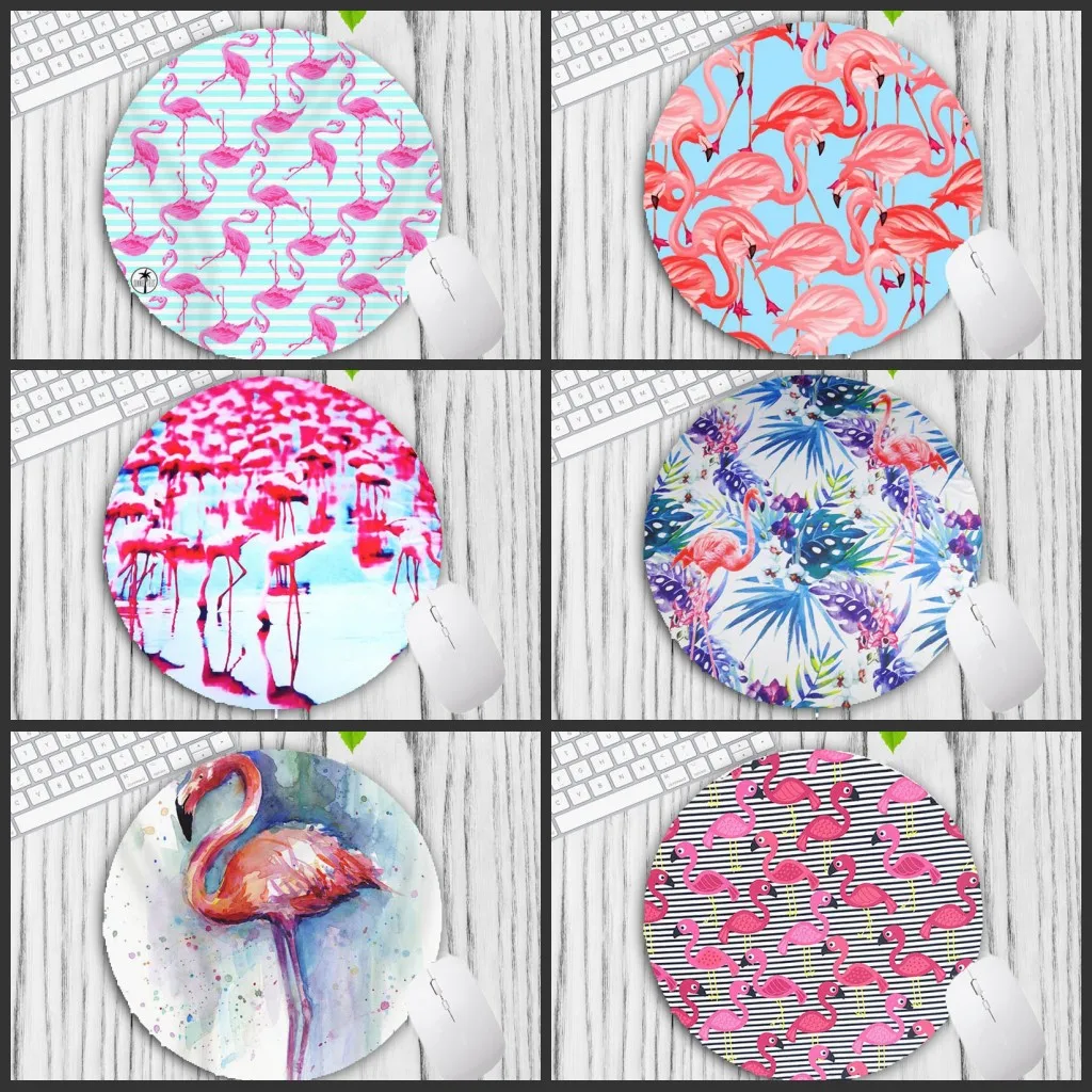 Mairuige Big Promotion Pink Flamingo Beautiful Anime Speed Mouse Mat Soft Rubber Professional Gaming Round Pad 200X200X2MM | Компьютеры и