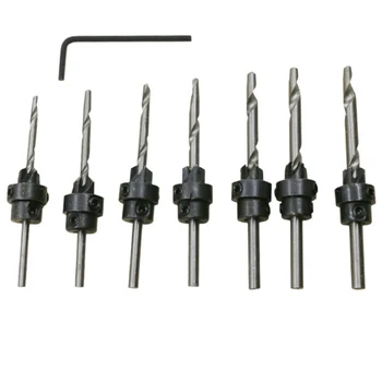

Wood Drilling Bit Set Twist Drill Bit Set+Mini Wrench Power Tool Countersink Drill HSS Tool Kit Screw Cap Bit Set