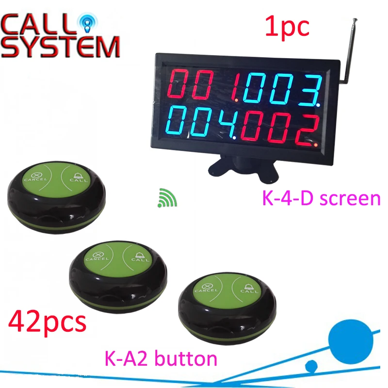 

Electronic pager calling service for bar/beach shop (1 monitor 42 buttons)