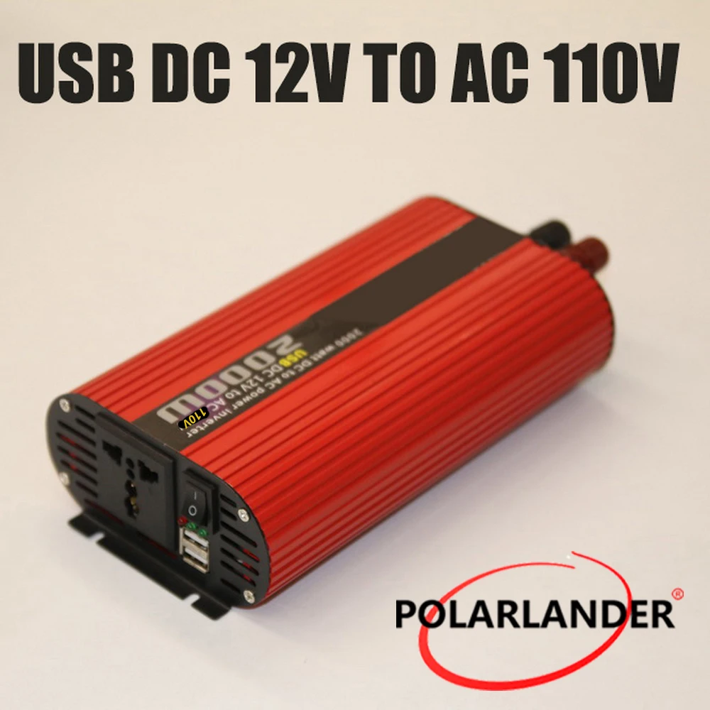 Dual USB DC 24 В к AC 220 В/DC 12 В к AC 220 В/2000 Вт мощность инвертор автомобиля DC 12 В к AC 110 В/DC 24 В к AC 110 В/конвертер