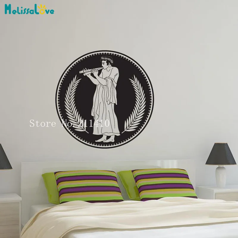 Vinyl Circular Wall Sticker Greek Flute Art Decals Home Decoration For