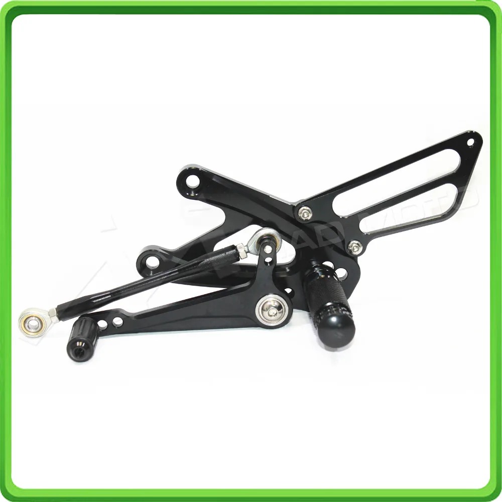 CNC Adjustable Rear Sets Rearset Footrest Foot Rest Pegs for Aprilia RSV4 ( R  FACTORY ) APRC ABS 2013 2014 2015 2016 Black (13)