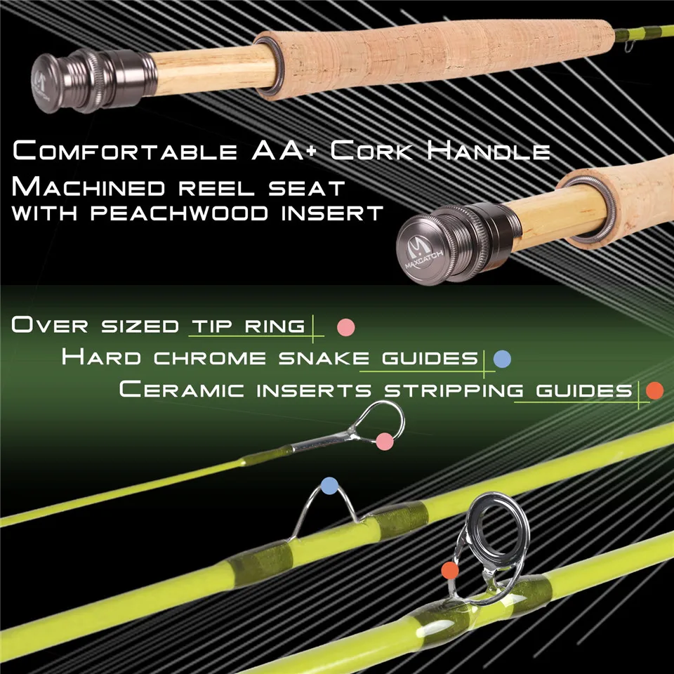 Maximumcatch Ultra Lite 1/2/3WT 6-7.6ft Fly Rod Средний Быстрый Малый Стример Летать Удочка с трубой Cordura