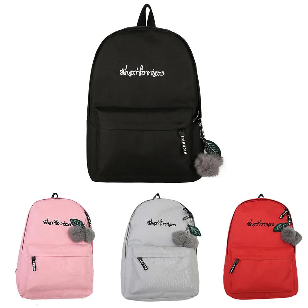 

School Boys Girls backpack Fur Unisex Canvas Rucksack women Backpack School Book Shoulder Bag mochilas mujer sac a dos femme