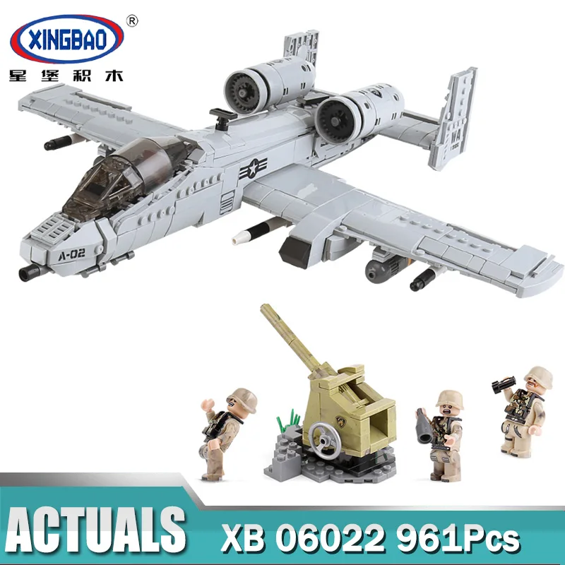 

XINGBAO 06022 961PCS Military Series The A10 Fighter Set Building Blocks Bricks Plane Model Toys New Kid Toys As Christmas Gifts