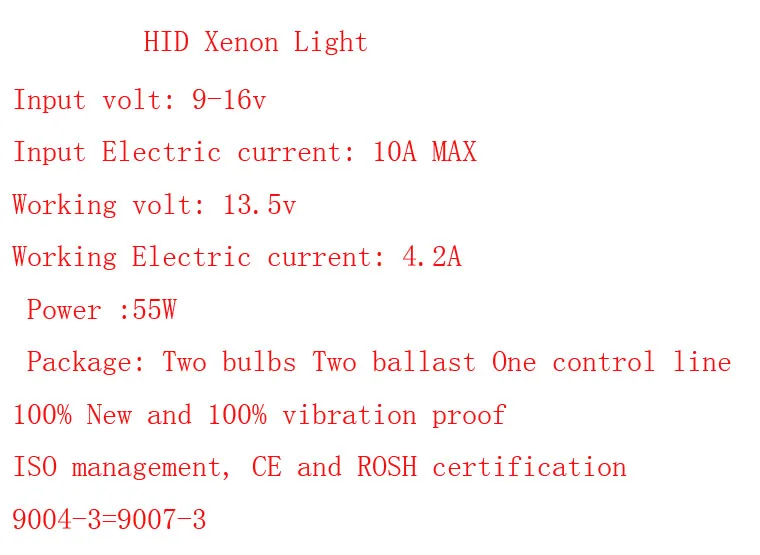 12 В 55 Вт Xenon HID конверсионный комплект Быстрый старт H4-3 9004-3 H13-3 Bi Hi/Low beam 4300 K 5000 K 6000 K 8000 K 10000 K 12000 K