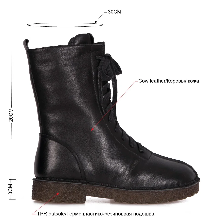 BELISS winter boots women 2018 fashion soft genuine leather warm wool snow boots platform woman mid calf waterproo (11)
