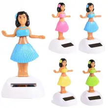 1pc Fashion Solar Powered Dancing Hula Girl Swinging Bobble For Car Decoration Toy Gift
