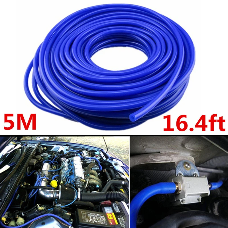 

JX-LCLYL 1pc 5M ID 4mm Blue Car Silicone Vacuum Hose Tube Pipe Silicon Tubing