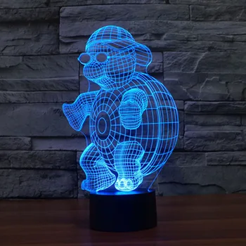 

3D illusion Lamp LED 3D Night Light ninja turtles Acrylic Discoloration Colorful Atmosphere Lamp Novelty Lighting