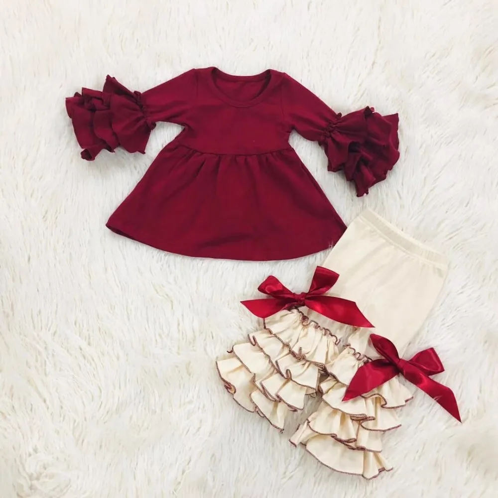 Kaiya Angel/модные изысканные наряды для девочек однотонный топ с длинными рукавами +