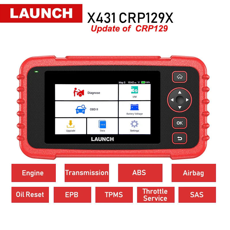 

New Launch X431 CRP129X Car Scanner OBD2 Auto Diagnostic Tool Automotive Scan Tools 4 System TPMS EPB Throttle PK Creader CRP129