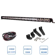 31” 150W Offroad LED Light Bar Combo Slim Car Auto Boat 4WD 4X4 ATV SUV Truck Trailer Tractor Van Camper Wagon Bumper Lamp DRL