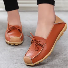 Большие размеры; обувь из натуральной кожи на плоской подошве; Новинка года; стильная женская обувь; сезон весна-осень; Лоферы без застежки с бантом-бабочкой; Размеры 35-44