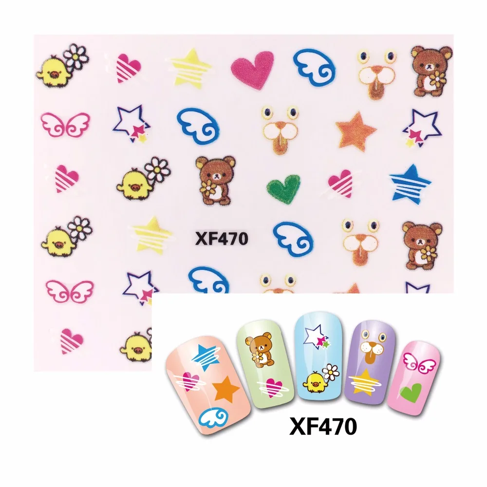 

YZWLE 1 Sheet 3D Cartoon Designs Nail Art Sticker Water Decals DIY Decoration For Beauty Nail Tools 470
