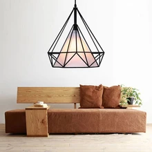 Negro moderno contemporáneo/pirámide blanca birdcage hierro minimalista loft luces pendientes lámpara led dormitorio cocina bar cafe oficina