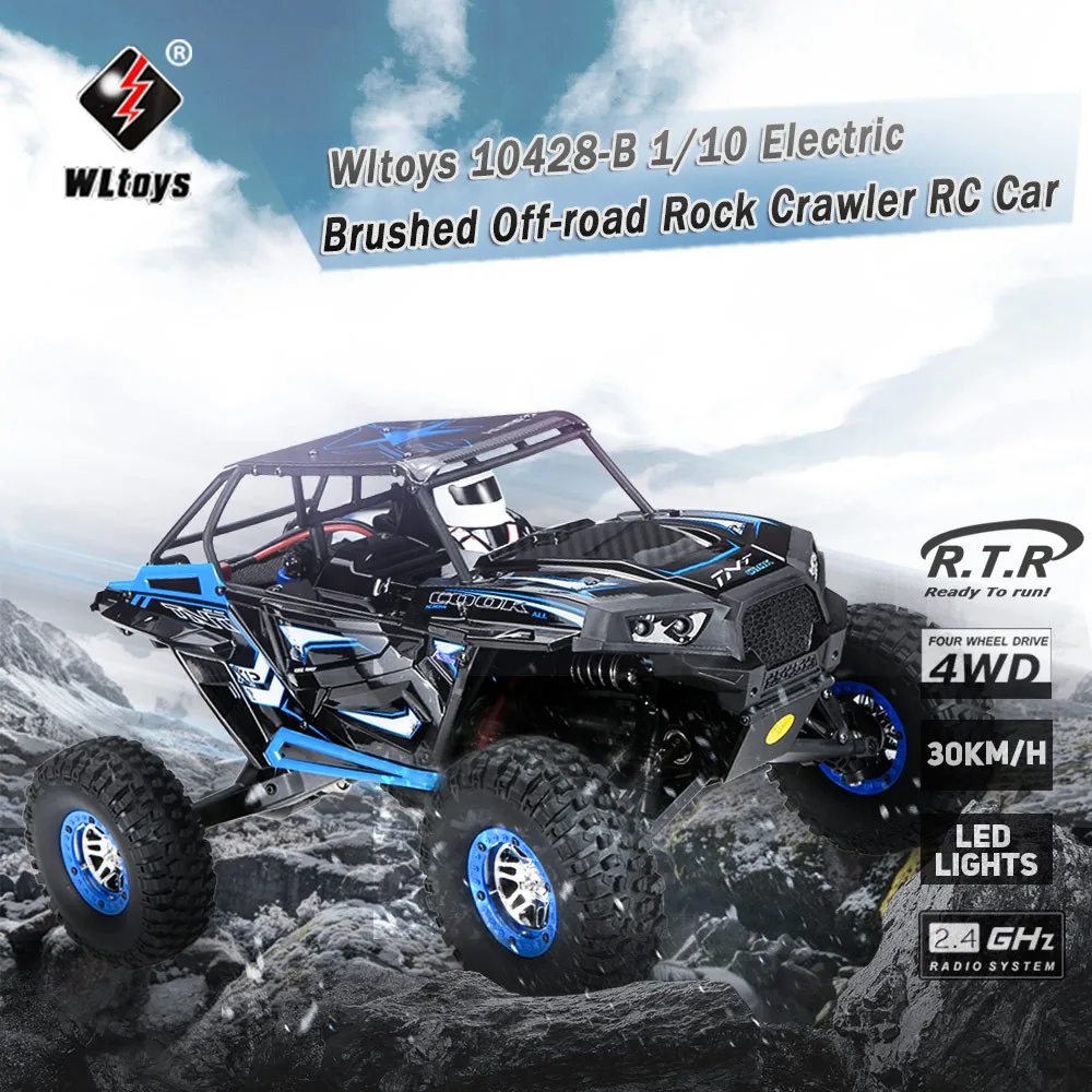 Wltoys 10428B 1/10 2,4 г 4WD 30 км/ч Rc автомобиль Рок Гусеничный подъемник RTR модель игрушки для детей