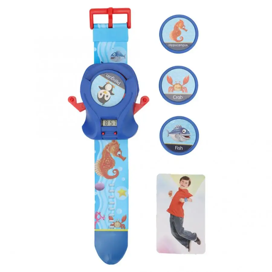 Educational Toy for Children Kids Sealife Animals Discs&Digital Watch Fun Disc Shooter Play Projection Watch Toy Baby Gifts