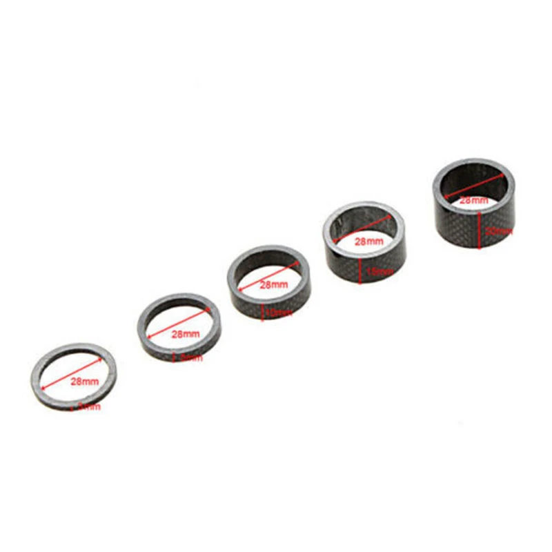 5PcsSet 1-18 Carbon Fiber Washer 3mm 5mm 10mm 15mm 20mm 5 Shape Bicycle Headset Stem Spacers Kit For Bike Fix Refit PA0131 (8)
