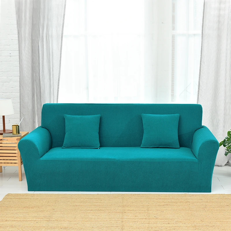 Green Knitted Fabric Soft sectional couch covers for living room