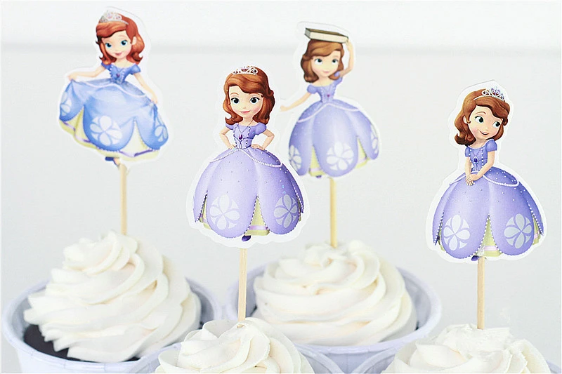 Gratis Verzending 24 Stks Prinses Sofia Topper Kid Cake Topper Pick Taart Picks Verjaardagsfeestje Decorationsprince Cupcake Wrapper Wrapper Wrapper Cupcakewrappers Toppers Aliexpress