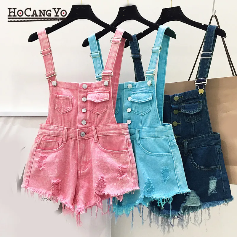 

NEW Plus Size Rompers Womens Jumpsuit Casual Denim Overalls for Women Playsuits and Jumpsuits Hole Cotton Denim Overalls Woman