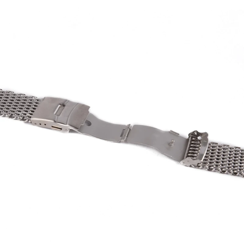 18mm,20mm,22mm,24mm Original Luxury Brand strap Link Double Clasp Silver Bracelet Wrist Band Stainless Steel Mesh WatchBand