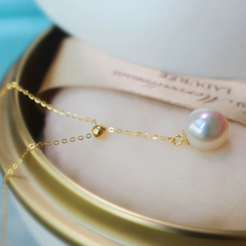 Женское Ожерелье из 18 каратного золота с натуральным жемчугом|necklace pendant gold|necklaces