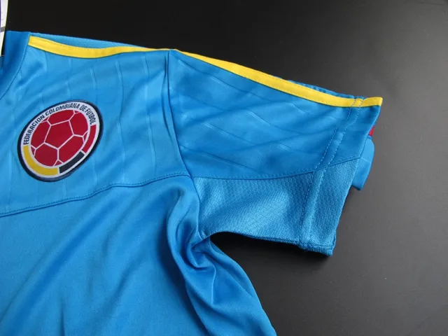 blue colombian soccer jersey